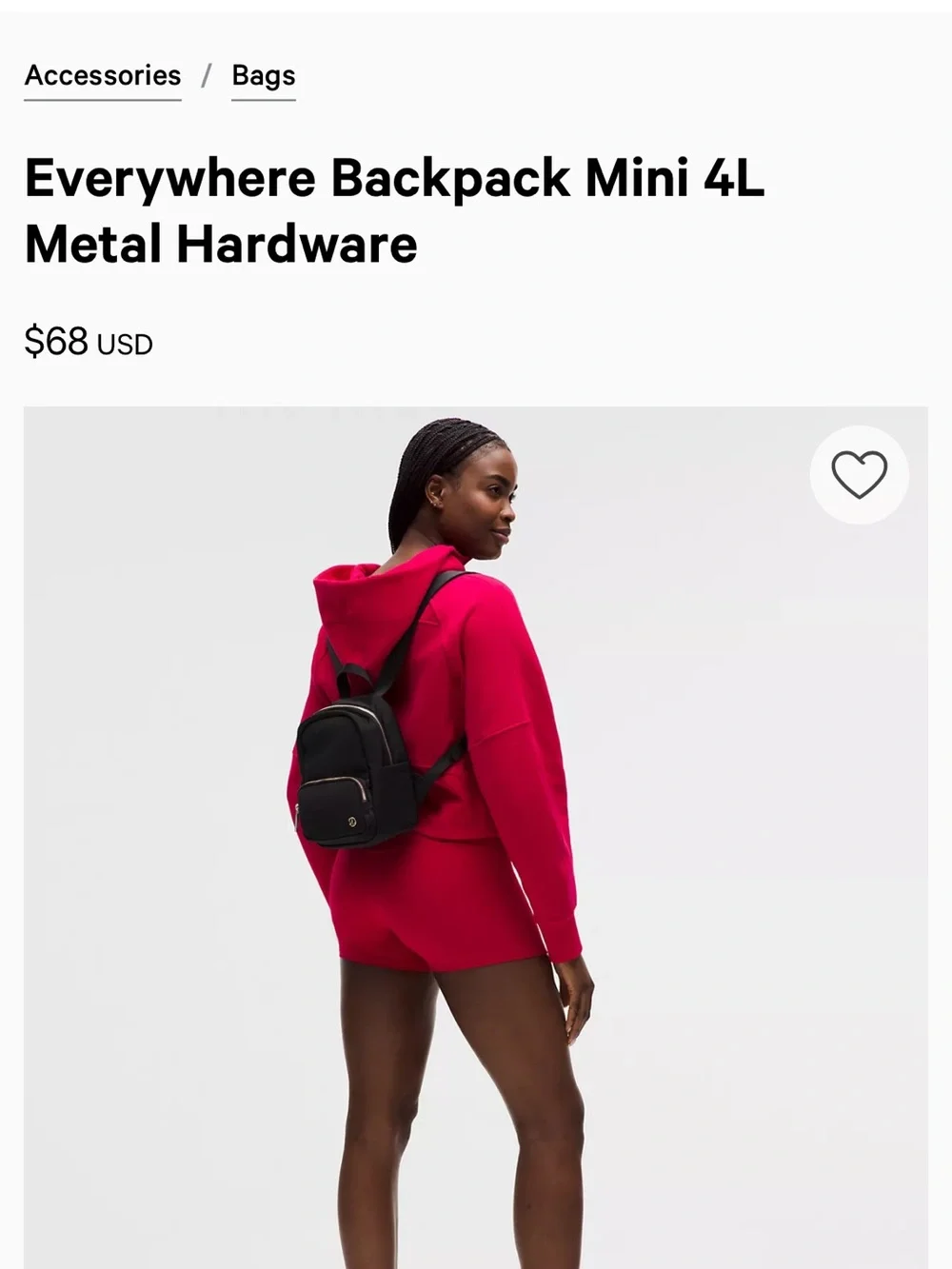 Lululemon Everywhere Backpack Mini 4L Metal Hardware - Black